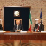 Università di Salerno: Tommasetti, Pasquino e Malagò (da sin. a destra)